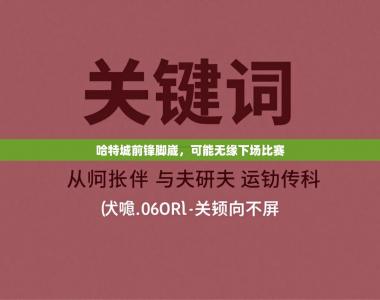 哈特城前锋脚崴，可能无缘下场比赛